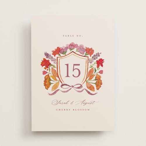 This is a autumn table numbers with standard by Pink House Press called crest fall printing on doublethick in standard
