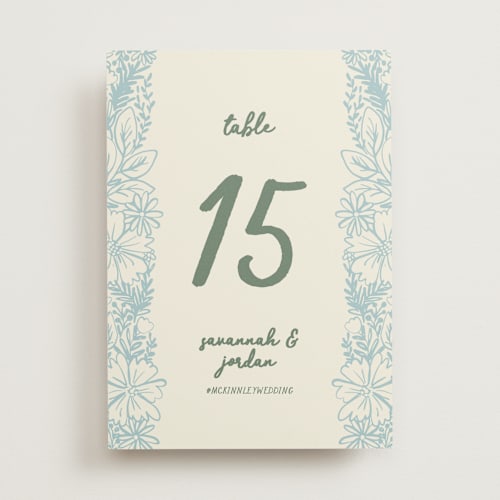 This is a waterfall table numbers with standard by Kelly Watkins called bloom printing on doublethick in standard