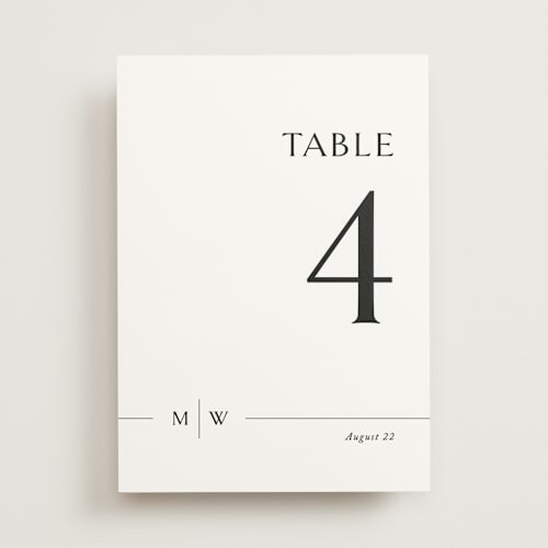 This is a cotton table numbers with standard by Jennifer Postorino called align printing on doublethick in standard
