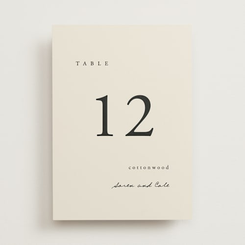 This is a linen table numbers with standard by Brianne Larsen called simply printing on doublethick in standard