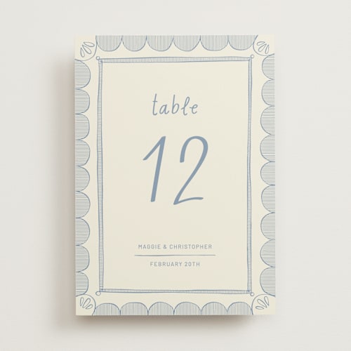 This is a sky table numbers with standard by Kelly Watkins called florence printing on doublethick in standard
