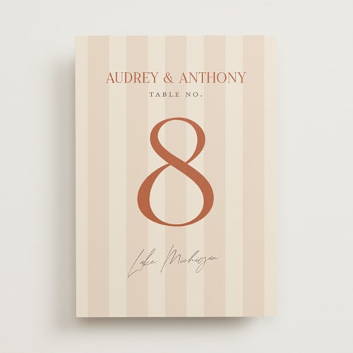 This is a butter table numbers with standard by Pixel and Hank called ambrosial printing on doublethick in standard