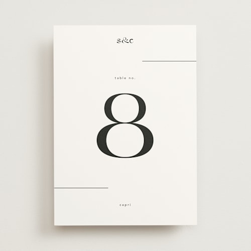 This is a ink table numbers with standard by Blustery August called marcona printing on doublethick in standard