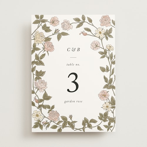 This is a snow table numbers with standard by Cedar and Grey called vintage roses printing on doublethick in standard