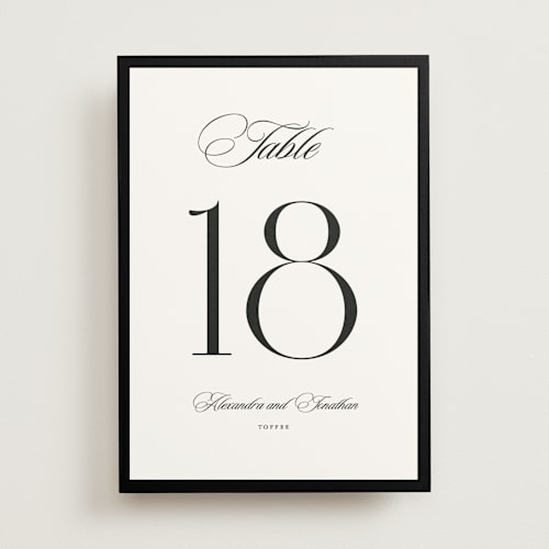 This is a ink table numbers with standard by That Girl Press called black tie printing on doublethick in standard