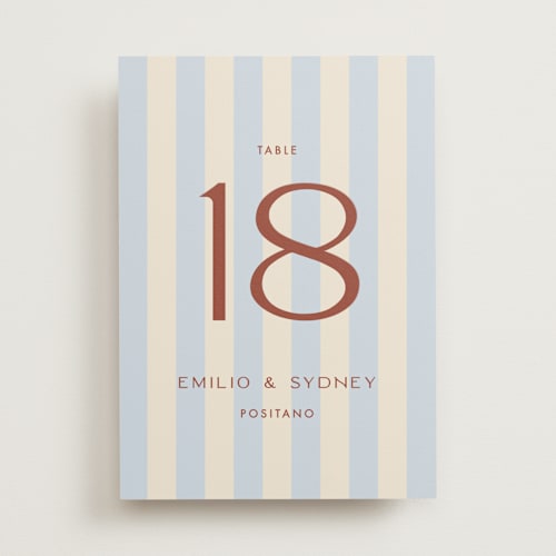 This is a sky table numbers with standard by Ellen Schlegelmilch called palmetto printing on doublethick in standard