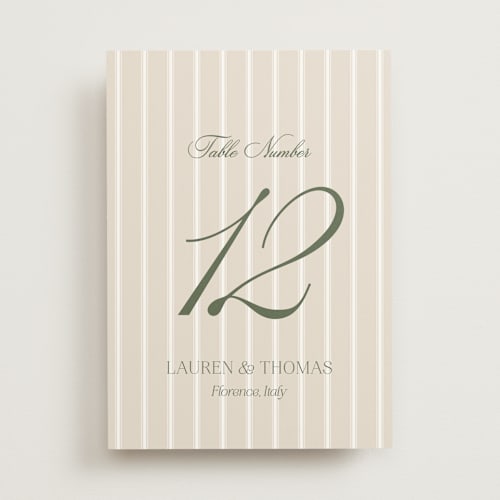 This is a petal table numbers with standard by Lisa Joanna Harrison called summer fields printing on doublethick in standard