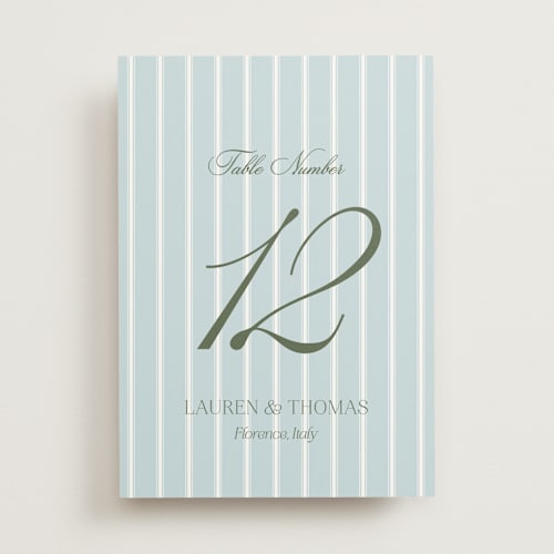 This is a ocean table numbers with standard by Lisa Joanna Harrison called summer fields printing on doublethick in standard