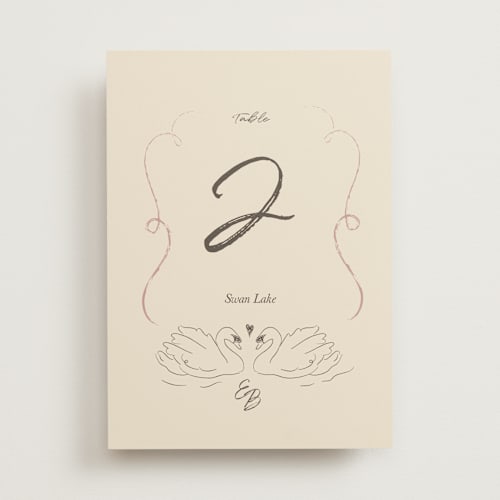 This is a buttercream table numbers with standard by Helena Vitto called the swan printing on doublethick in standard