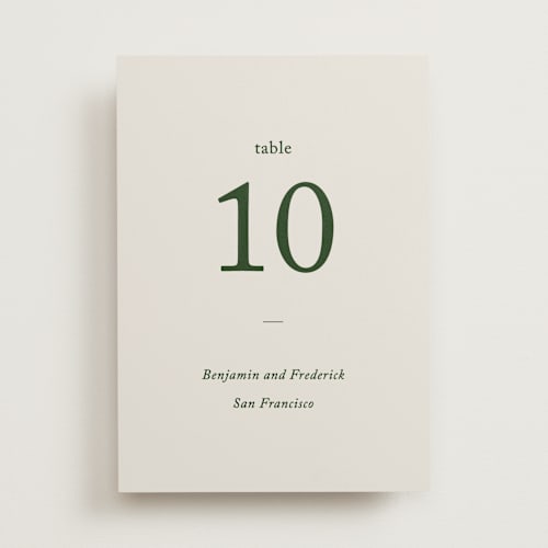 This is a forest table numbers with standard by Bethan called editorial printing on doublethick in standard