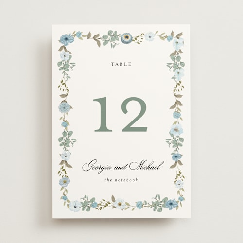 This is a seaside table numbers with standard by Susan Moyal called cherished printing on doublethick in standard