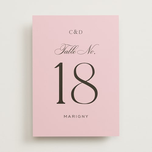 This is a peony table numbers with standard by Megan Davis called nola printing on doublethick in standard