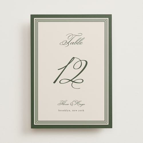 This is a evergreen table numbers with standard by Kelly Watkins called emerson printing on doublethick in standard