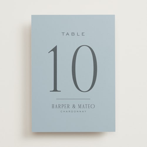 This is a sky table numbers with standard by Nicole Walsh called close-up printing on doublethick in standard