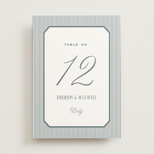 This is a capri table numbers with standard by Emily Betts called modern stripes printing on doublethick in standard