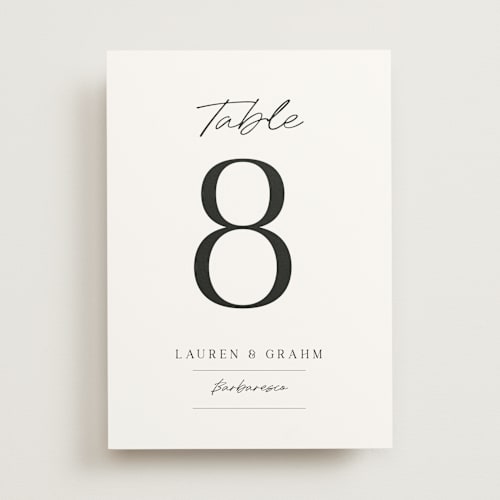 This is a noir table numbers with standard by Shiny Penny Studio called countryside villa printing on doublethick in standard