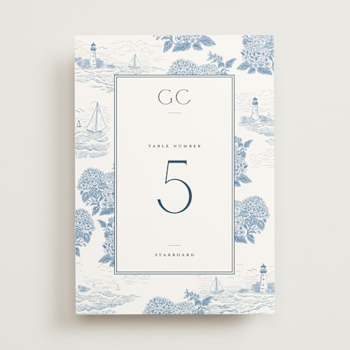 This is a sea table numbers with standard by Jenna Holcomb called coastal toile printing on doublethick in standard