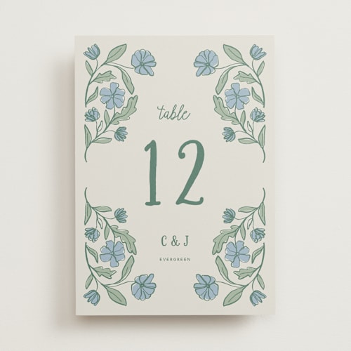 This is a garden table numbers with standard by Kelly Watkins called botanical printing on doublethick in standard