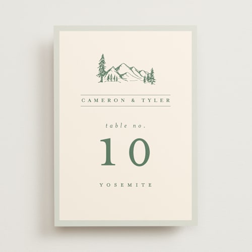 This is a pine table numbers with standard by Amy Kross called blue ridge printing on doublethick in standard