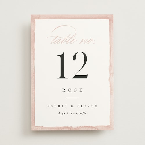 This is a blush table numbers with standard by Pixel and Hank called first love printing on doublethick in standard