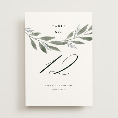 This is a heather table numbers with standard by Stacey Meacham called pressed foliage printing on doublethick in standard