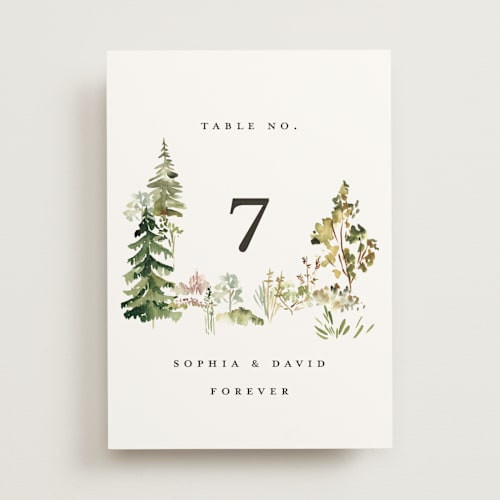 This is a forest table numbers with standard by Petra Kern called great outdoors printing on signature in standard