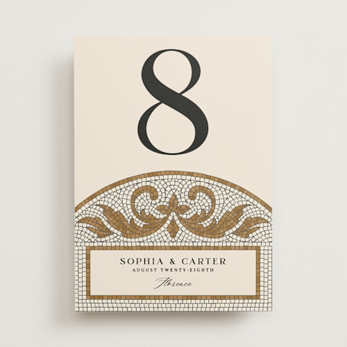 This is a sand table numbers with standard by GeekInk Design called floral mosaic printing on signature in standard