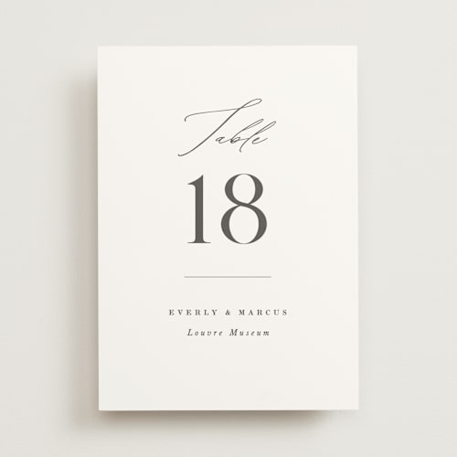 This is a snow table numbers with standard by Hooray Creative called everly printing on signature in standard