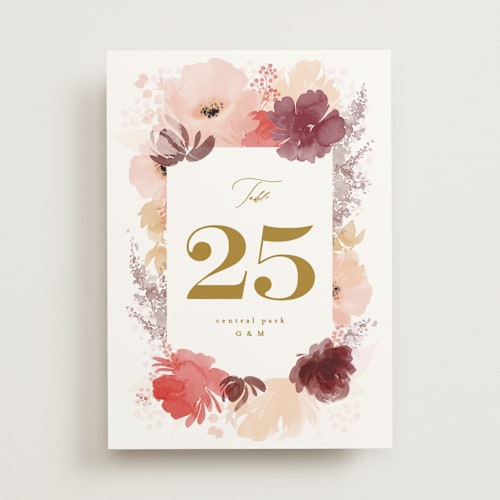 This is a autumn table numbers with standard by Phrosné Barwood called autumn fest printing on doublethick in standard