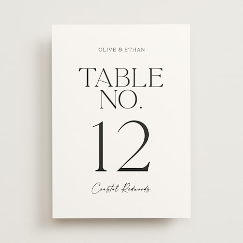 This is a pearl table numbers with standard by Owl and Toad called casual printing on doublethick in standard