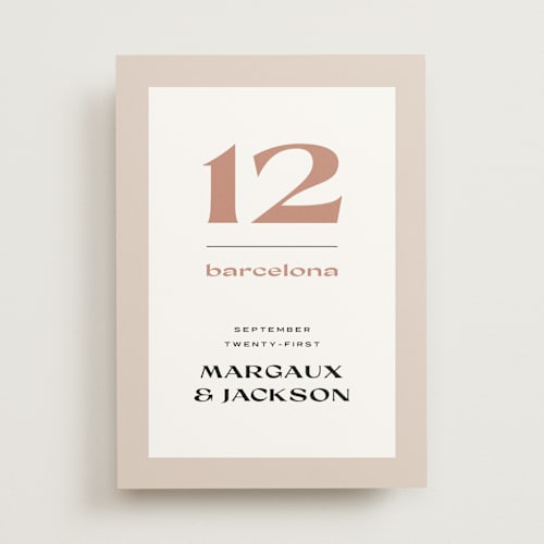 This is a sand table numbers with standard by Lindsay Stetson Thompson called margaux printing on doublethick in standard