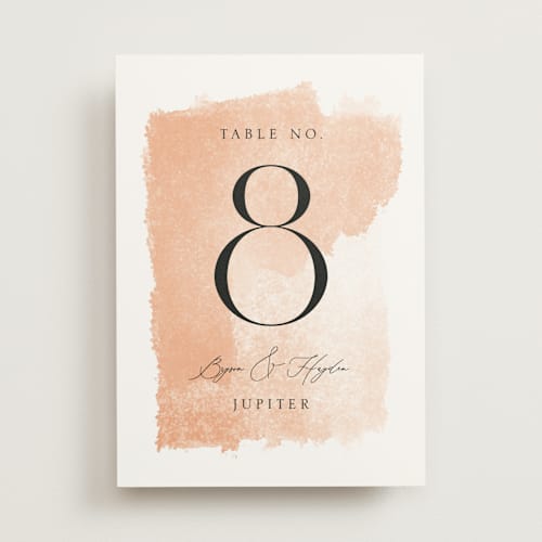 This is a blush table numbers with standard by Snow and Ivy called swept printing on doublethick in standard