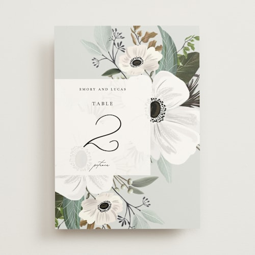 This is a pistachio table numbers with standard by Nicole Whiddon called inverness printing on doublethick in standard