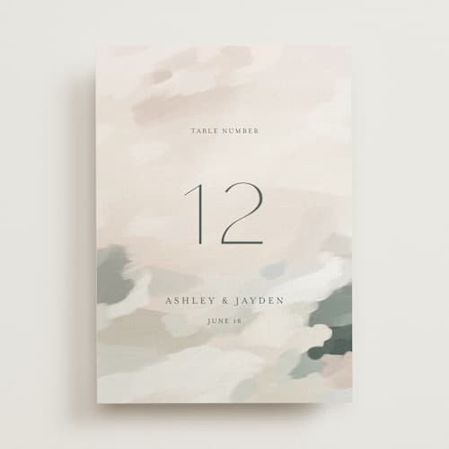 This is a forest table numbers with standard by Melanie Severin called vista printing on doublethick in standard