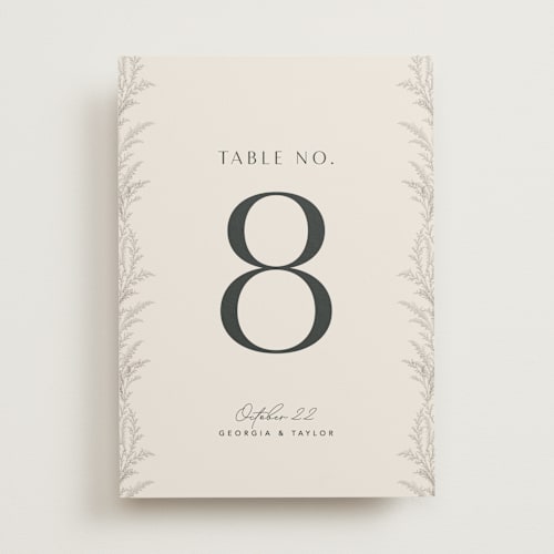 This is a eggshell table numbers with standard by Robert and Stella called etched frame printing on doublethick in standard