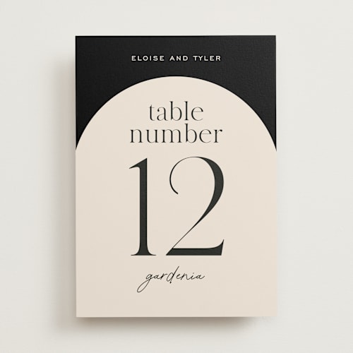 This is a noir table numbers with standard by Jessica Corliss called little party big love printing on doublethick in standard
