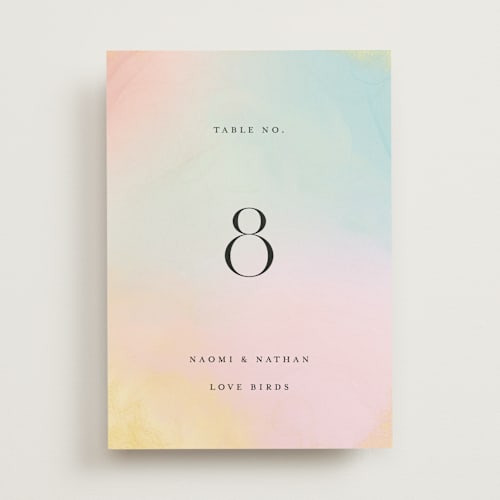 This is a sunrise table numbers with standard by Petra Kern called marshmallow printing on doublethick in standard