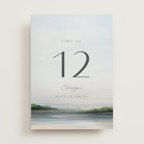 This is a sky table numbers with standard by Nicole Walsh called calm water printing on doublethick in standard