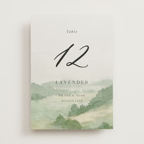 This is a meadow table numbers with standard by Elly called the vow printing on doublethick in standard