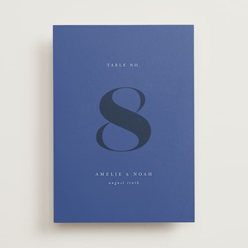 This is a marseille bleu table numbers with standard by Up Up Creative called centro printing on doublethick in standard