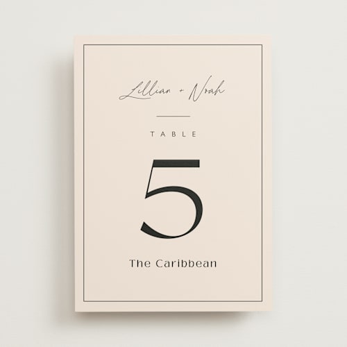 This is a creampuff table numbers with standard by Carolyn MacLaren called modern aligned printing on doublethick in standard