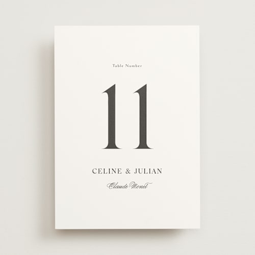 This is a opal table numbers with standard by Melanie Kosuge called celine printing on doublethick in standard
