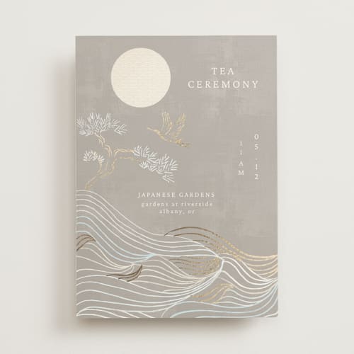 This is a ash foil stamped wedding invitations with foil pressed by Jelena Vuletic called asahi printing on signature in standard