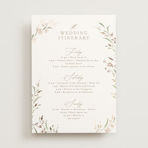 This is a spring mist ceremony reception essentials with foil pressed by Erin L. Wilson called meadow printing on signature in standard