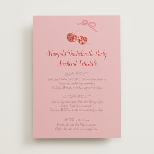 This is a cherry blossom ceremony reception essentials with foil pressed by Jenna Holcomb called mon cheri printing on signature in standard