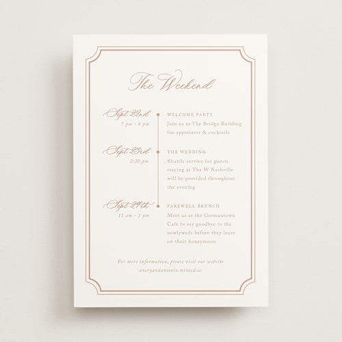 This is a dusty pink ceremony reception essentials with standard by Jennifer Postorino called avery printing on signature in standard