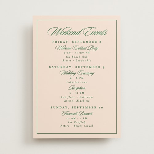 This is a emerald ceremony reception essentials with standard by Creo Study called scripted printing on signature in standard