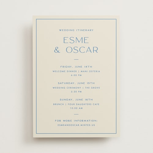 This is a cerulean ceremony reception essentials with standard by Ellen Schlegelmilch called brooklyn printing on signature in standard