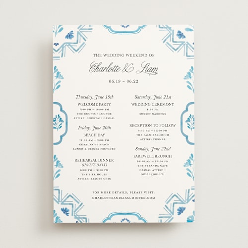 This is a cerulean ceremony reception essentials with standard by Itsy Belle Studio called almafi printing on signature in standard