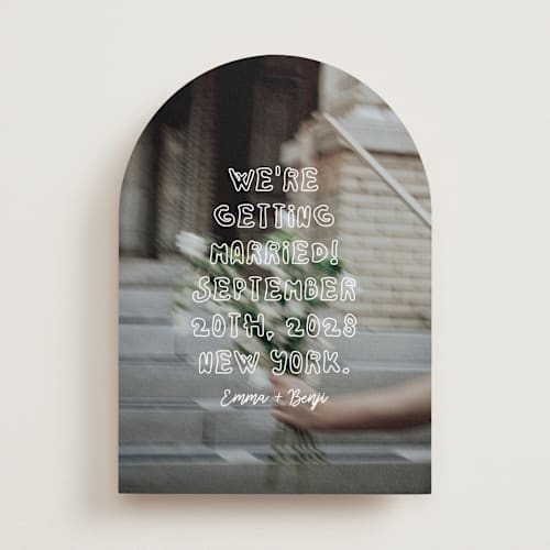 This is a vanilla save the date with standard by Helena Vitto called cool kids printing on recycled smooth signature in standard